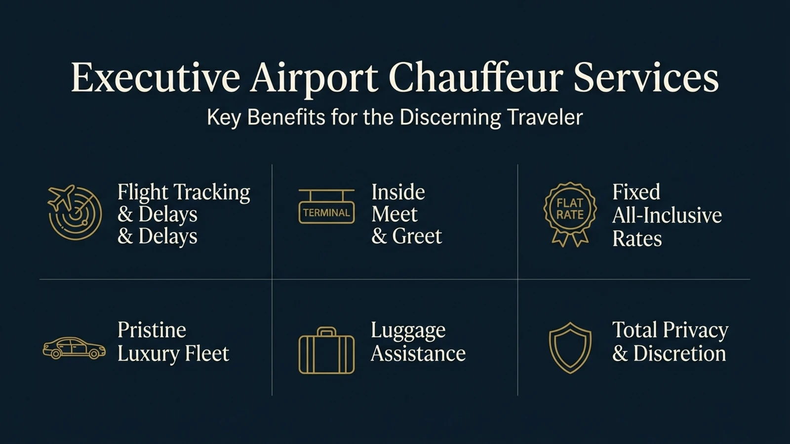 Executive Airport Chauffeur Services - Key Benefits for the Discerning Traveler Infographic